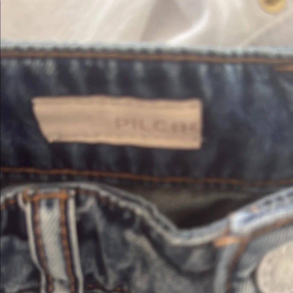 Anthropologie Blue High-Waisted Jean Shorts - Picture 6 of 7